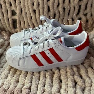Adidas womens White and Red Sneakers